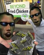 arm deus_ex glasses hair hand irl irl_background jc_denton john_oberg open_mouth pointing soy sunglasses variant:two_pointing_soyjaks video_game // 680x847 // 1023.3KB