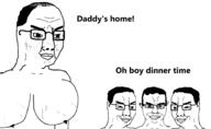 4soyjaks big_breasts breasts chudjak_brothers father female glasses hair milk nipple smile smug soyjak subvariant:chudjak_front text tranny variant:chudjak // 2060x1268 // 463.4KB