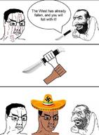 blood brown_skin glasses happy_merchant judaism knife mexico nazism sombrero swastika variant:chudjak // 923x1253 // 179.0KB