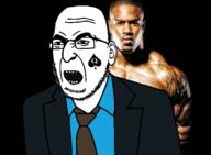 bbc better_call_saul breaking_bad clothes ear glasses irl law necktie negro open_mouth queen_of_spades saul_goodman soyjak stubble suit tattoo tv_(4chan) variant:saul // 567x415 // 113.9KB