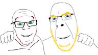 2soyjaks atlantean blue_eyes friendship green_eyes no_more_brother_wars red_hair smile variant:cobson variant:feraljak yellow_hair // 1920x1080 // 64.1KB