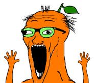 froot glasses hand leaf open_mouth orange_skin soyjak stubble subvariant:wewjak variant:soyak // 701x595 // 25.5KB
