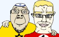aryan chud_troon_alliance clothes flag flag:kahanism flag:nazi_germany friendship hat judaism kahanism kippah nazism subvariant:chudjak_front variant:bernd variant:chudjak // 834x521 // 29.1KB