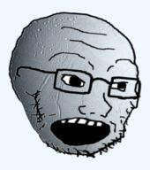 distorted glasses moon open_mouth saturn solar_system soyjak space stubble variant:soyak // 387x437 // 182.5KB