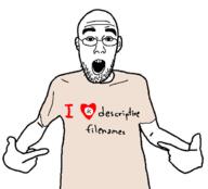 arm clothes ear glasses hand heart i_love nazism open_mouth pointing soyjak stubble swastika text tshirt variant:shirtjak // 618x559 // 78.9KB