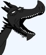 artist:crimsonvoidhydra1488 beard black_skin glasses horn omorir34fan open_mouth sharp_teeth spike variant:dragonjak // 380x453 // 9.4KB