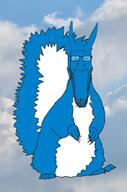 animal arm blue blue_skin calm closed_eyes closed_mouth ear full_body glasses hand irl_background leg soyjak squirrel stretched_chin stubble subvariant:feralsquirrel tail variant:markiplier_soyjak // 1000x1506 // 207.8KB