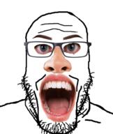 glasses open_mouth realistic soyjak stubble variant:markiplier_soyjak // 629x744 // 295.4KB
