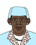 big_lips black_skin chain ear earrings gay glasses jacket jewelry looking_at_you nigger soyjak subvariant:the_creator tyler_baudelaire tyler_the_creator variant:chudjak // 592x740 // 35.2KB