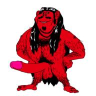 arm beard ear full_body hair hairy hand leg meta:pornographic_content nsfw penis red_skin smile soyjak stubble variant:impish_soyak_ears // 2000x2000 // 536.4KB