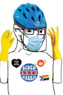 arm bicycle_helmet black_lives_matter clothes coronavirus_pandemic flag gay glasses glove hand hands_up hat helmet joe_biden lgbt mask mouth_mask politics progress_pride_flag reddit redditard soyjak stubble surgical_mask variant:soyak // 828x1250 // 1.1MB