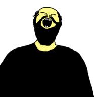 bald beard laughing meta:tagme nose not_a_FUCKING_SOYJAK open_mouth teeth // 809x833 // 12.2KB