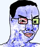 closed_mouth colorful glasses hair smug soyjak variant:chudjak // 630x736 // 407.2KB