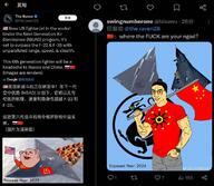 2soyjaks airplane chinese_text closed_mouth clothes dragon ear flag flag:china flag:russia flag:united_states full_body glasses holding_flag holding_object looking_to_the_left mcdonalds mutt open_mouth smile soyjak subvariant:babyimp subvariant:impish_amerimutt twitter variant:chudjak variant:impish_soyak_ears watch // 814x708 // 116.8KB
