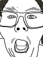 acne angry brown_hair chin derricksleeps eyebrows facial_hair glasses grey_eyebrows grey_mustache open_mouth teeth traced variant:derrick // 2320x3088 // 103.3KB