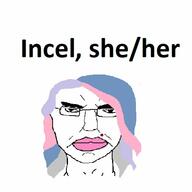 angry closed_mouth colorful_hair glasses hair incel pronouns soyjak subvariant:pol_face text tranny variant:chudjak // 500x500 // 24.4KB
