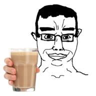 chocolate_milk chud eyebrows happy holding_object smile soyjak subvariant:chudjak_front template variant:chudjak // 734x734 // 152.4KB