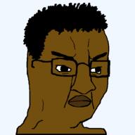 africa angry black_skin closed_mouth glasses hair large_nose soyjak variant:chudjak // 540x540 // 3.9KB