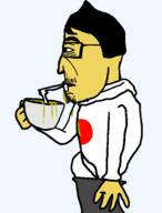 Le_wok_face asia cup drink drinking green_tea japan looking_to_the_left subvariant:asiamutt subvariant:euromutt tea // 534x702 // 34.9KB