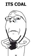 arm body coal crying eyebrows frown glasses hand holding_coal holding_object its_coal nose sad stubble template variant:gapejak wholesome // 676x1200 // 92.6KB
