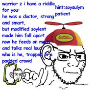 2soyjaks Warrior-Z(user) glasses propeller_hat riddle stubble variant:soyak // 1000x1000 // 455.3KB