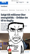 angry arm battery closed_mouth drink ear energy_drink glasses hair hand holding_object millions_must_die soyjak subvariant:chudjak_front text variant:chudjak // 750x1334 // 513.9KB