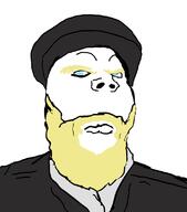 angry aryan beard blond blond_beard blue_eyes clothes hat islam shia soyjak turban variant:gapejak // 706x800 // 65.1KB