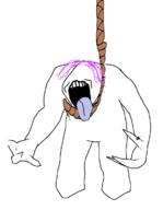 arm full_body hand hanging leg open_mouth quake rope shambler soyjak suicide tongue tranny variant:markiplier_soyjak video_game // 569x731 // 68.5KB