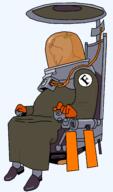 Advance_Wars FNWO Von_bolt chair clothes froot froot_(user) full_body letter life_support parody robe side_profile sitting subvariant:gapejak_side text transparent_background variant:gapejak // 1406x2398 // 70.7KB