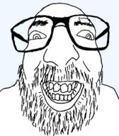 beard glasses open_mouth soyjak stubble template variant:israeli_soyjak // 584x666 // 19.8KB