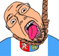 ack animal arm country crown dead flag flag:subcarpathian glasses griffin hair hand hanging leg lion open_mouth poland rope shield soyjak stubble subcarpathian suicide teeth tongue variant:bernd voivodeship white_skin wing yellow_teeth // 768x719 // 61.6KB