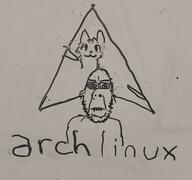 GNULinux arch_linux autism biting_lip furry glasses mauzymice meta:tagme redraw soyjak stubble subvariant:hornyson text traditional_media variant:cobson // 1800x1684 // 561.0KB