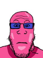 closed_mouth doll_(user) glasses hair neutral oil pink pink_skin soyjak soyjak_party stubble subvariant:neutralplier variant:markiplier_soyjak // 600x800 // 84.7KB