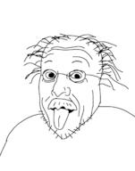 einstein glasses hair soyjak stubble tongue variant:unknown // 1262x1600 // 208.1KB