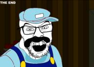 angry dark mario mario_hat mustache nintendo open_mouth overalls room teeth text the_end variant:feraljak video_game // 640x457 // 64.4KB
