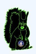 angry animal central_intelligence_agency full_body glasses glowing open_mouth soyjak squirrel subvariant:feralsquirrel tail variant:feraljak // 340x512 // 54.3KB