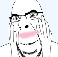 bald beard blush glasses hand hands_on_face hands_up smile stubble teeth variant:cobson white_background white_skin // 1280x1276 // 421.4KB bald beard blush glasses hand hands_on_face hands_up smile stubble teeth variant:cobson white_background white_skin // 1280x1276 // 421.4KB