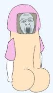 clothes costume full_body glasses open_mouth penis soyjak stubble tshirt variant:tewi // 441x779 // 10.4KB