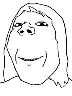 female hair makeup smile subvariant:annabelle subvariant:wholesome_soyjak template variant:gapejak white_hair woman // 582x772 // 11.8KB