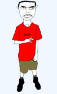 clothes full_body glasses judaism peace_sign soyjak subvariant:chudjak_front subvariant:unbotheredchud teen variant:chudjak zoomer // 307x508 // 10.8KB