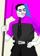 banana_split_ice_cream belt buff flag glasses happy holding_flag holding_object quote_(user) quotism quotist smile swastika variant:chudjak // 1947x2687 // 153.8KB