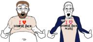 2_soyjaks angry beard brown_hair communism democrat fat i_heart i_love old politics socialism tim_walz variant:shirtjak vaush white_hair // 1236x559 // 185.7KB