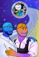 Nothing_is_beyond_our_reach calm clothes earth gem glasses hand propaganda sky soyjak soyjak_party sproke star stubble tentacle transgender_flag variant:bernd variant:gapejak variant:impish_soyak_ears variant:markiplier_soyjak variant:soyak // 684x1000 // 623.1KB