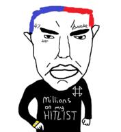 47 angry arm awake awake_the_rapper bobby_crimo closed_mouth clothes ear glasses hair hand highland_park mass_shooter millions_must_die rapper robert_crimo soyjak subvariant:chudjak_front text variant:chudjak // 1062x1150 // 35.5KB