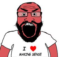 angry beard clothes glasses hair heart i_love open_mouth red_skin soyjak subvariant:science_lover tshirt variant:markiplier_soyjak // 816x785 // 83.5KB