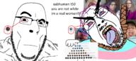 2soyjaks a10_eyes blue_eyes brown_eyes hair meta:tagme muscles soyjak stubble t50_eyes tranny variant:bernd variant:cobson // 1700x773 // 540.5KB