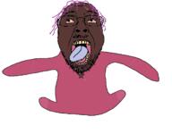 acid animated bloodshot_eyes death flapping full_body glasses hair morocco mustache purple_hair skeleton soyjak stubble tongue variant:bernd yellow_teeth // 1695x1320 // 490.0KB