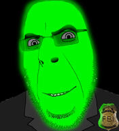 badge clothes federal_bureau_of_investigation glasses glowie glowing smile soyjak stubble suit variant:cobson // 775x849 // 309.0KB