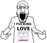 clothes doctor gigachad glasses hand i_fucking_love i_love open_mouth pointing soyjak soyjak_party stubble text tshirt variant:a24_slowburn_soyjak24 variant:markiplier_soyjak // 618x559 // 76.0KB