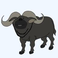 animal buffalo ear full_body hooves horn series:animaljaks smile soyjak stubble tail variant:impish_soyak_ears // 1600x1600 // 77.9KB